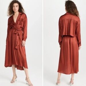 Misa Los Angeles Terracotta Long Sleeve Dress